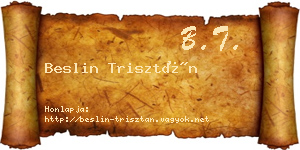 Beslin Trisztán névjegykártya